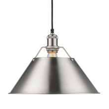 Golden 3306-L PW-PW - Yep by Golden Lighting Orwell 1-light 14in Pendant in Pewter